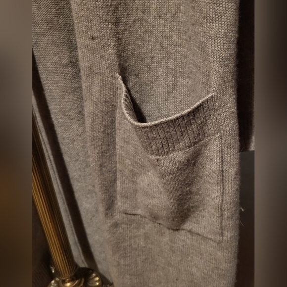 ATHLETA Wool Cashmere Wrap Longline Cardigan Sweater Taupe Camel Size Small - Picture 3 of 7